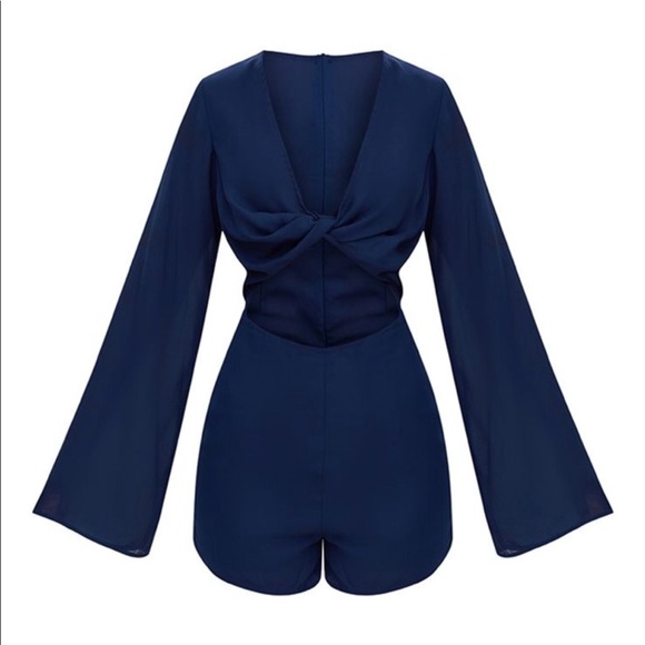 Navy cut-out romper NWT - Picture 3 of 6